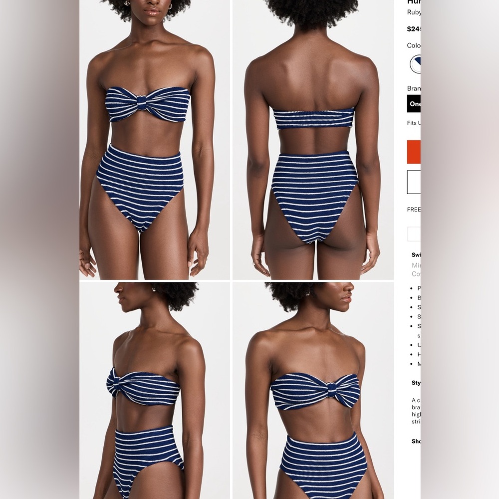 Hunza G Ruby Bikini Set 
Ruby Bikini Set. Navy blue stripped one size fits all